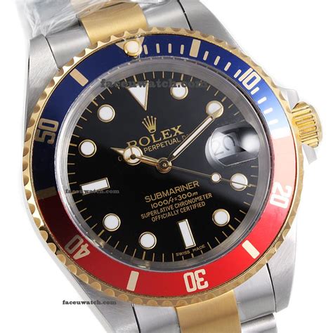 red and blue rolex submariner